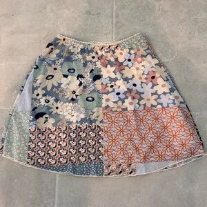 Altar'd State Multicolor Floral A-Line Skirt